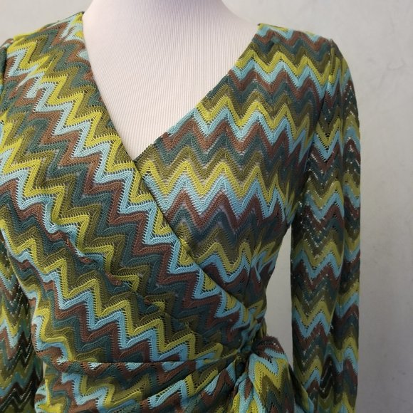 Ark & Co 3/4 sleeve faux wrap dress (Z-11) - Picture 5 of 8